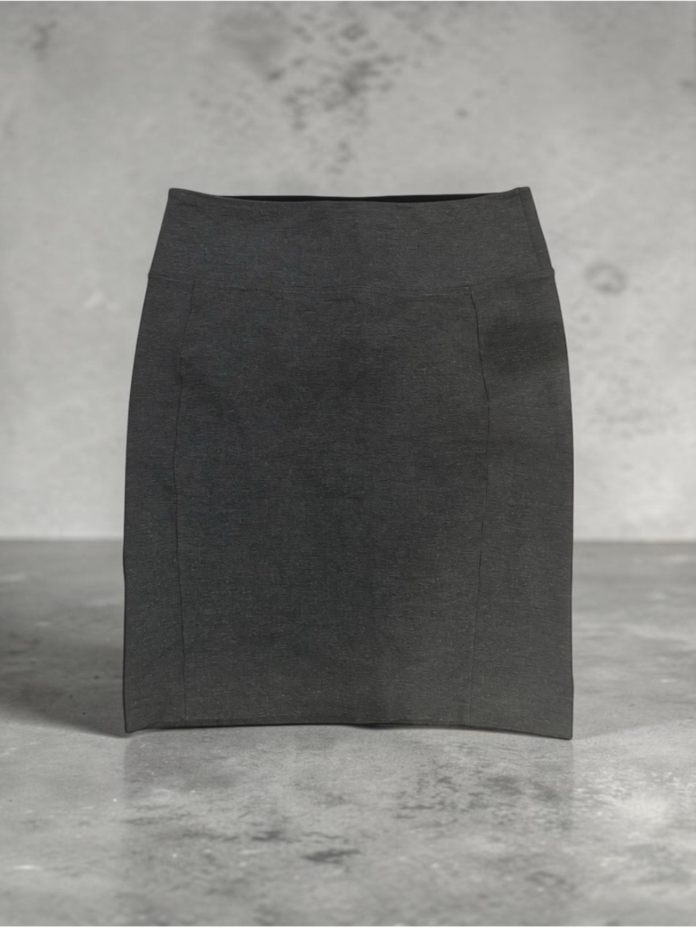 MarlaWynne Dark Charcoal Gray Heavy Knit Stretch Pull On Pencil Skirt Size XL